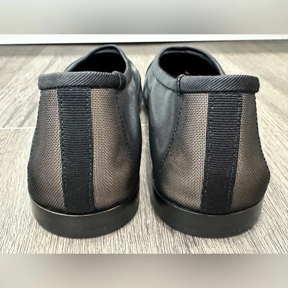 2025 CHANEL BLACK MESH BALLET FLATS BALLERINA SHOES 37 NEW - Picture 13 of 16